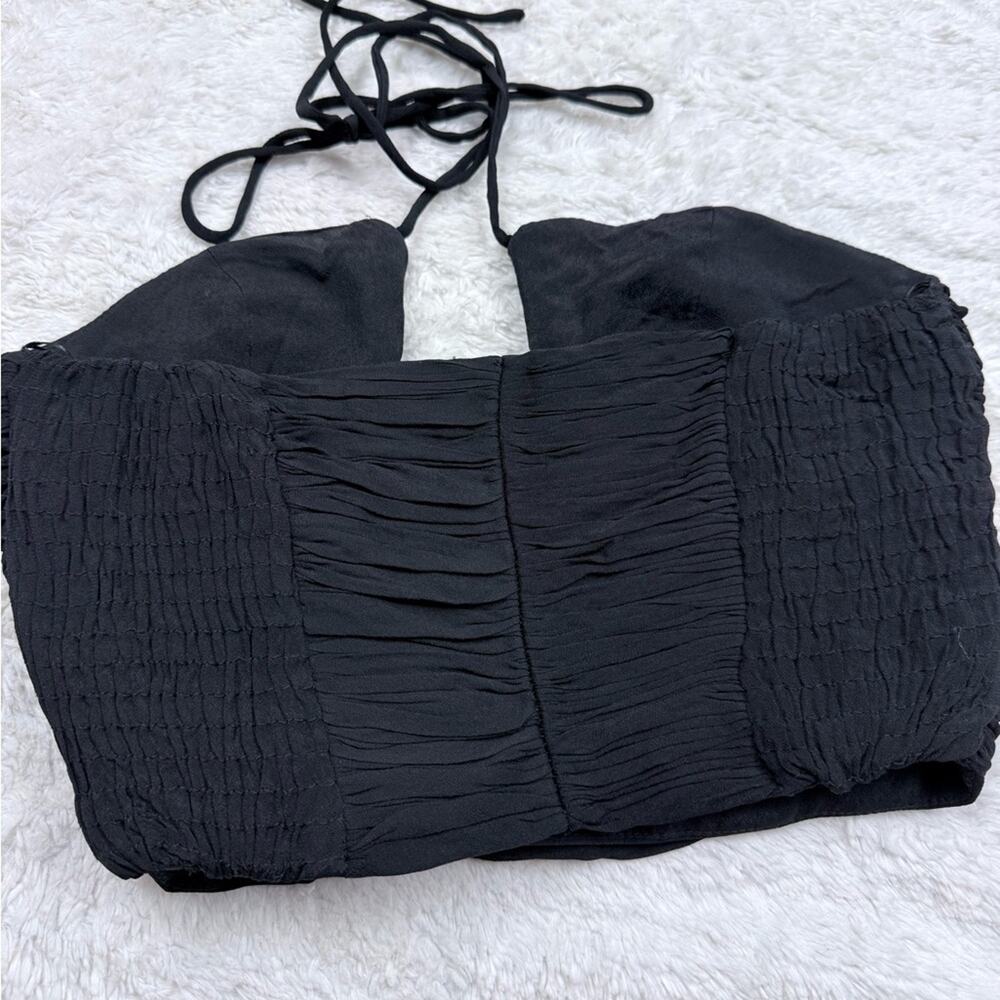 Zara black ruched halter crop top - Picture 5 of 5